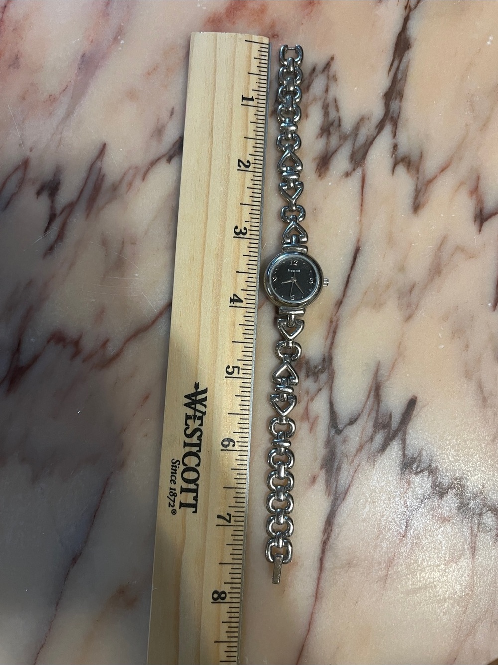 Prescott Women's Silver Link Bracelet Watch - Black Dial - Picture 3 of 3